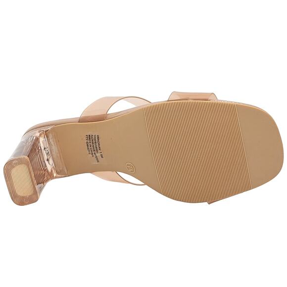 Wild Pair Women Double Strap Slide Sandals Zandria Size US 7.5M Nude Vinyl - Picture 6 of 6